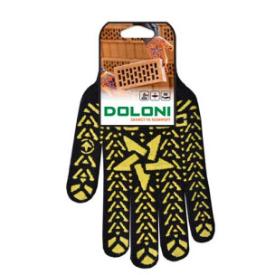 Робочі рукавички DOLONI 562 ДКГ Зірка чорна жовтий малюнок